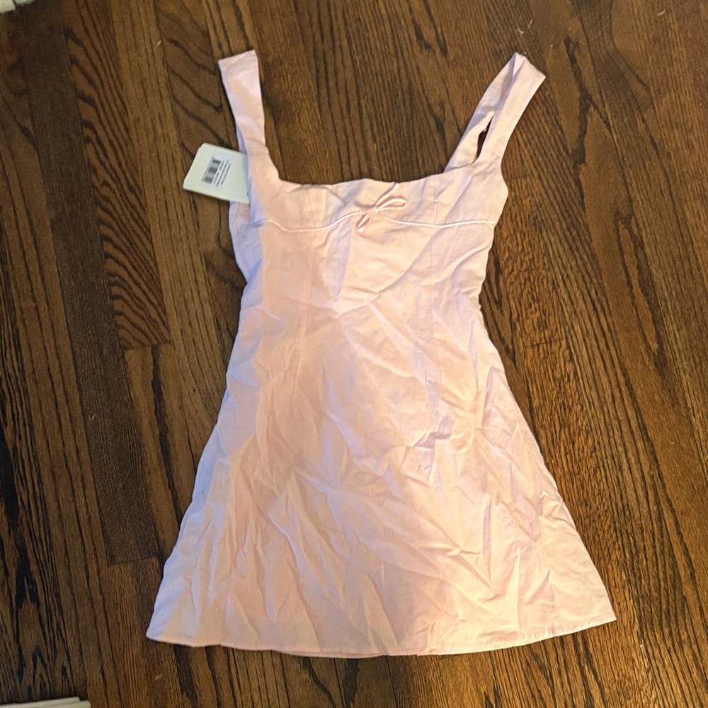 Peppermayo Pale Pink Square-Neck Sundress with Bow Detail